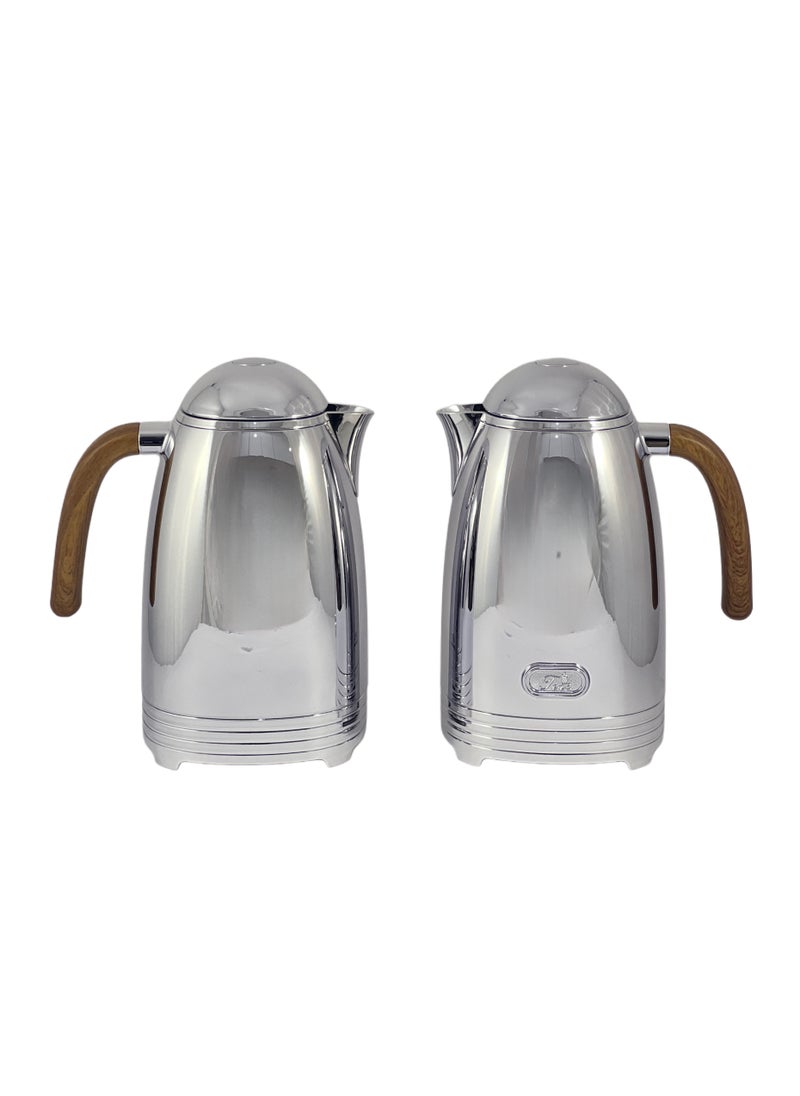 Homemaker Flask Silver 1/1L 2 Pieces Stainless Steel Flask Set – Premium Insulated Flasks for Hot and Cold Beverages | Durable & Leak-Proof Design  - Image 2