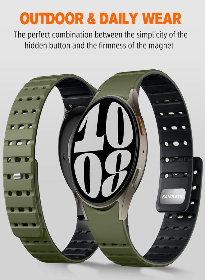 Bandletic Magnetic Strap Compatible with Samsung Galaxy Watch 7 6 5 4 44mm 40mm, Soft Thin Silicone Replacement Bands for Galaxy Watch 6 Classic 43mm 47mm/ 5 Pro 45mm/ 4 Classic 42mm 46mm, 5.9-7.7 - Image 4