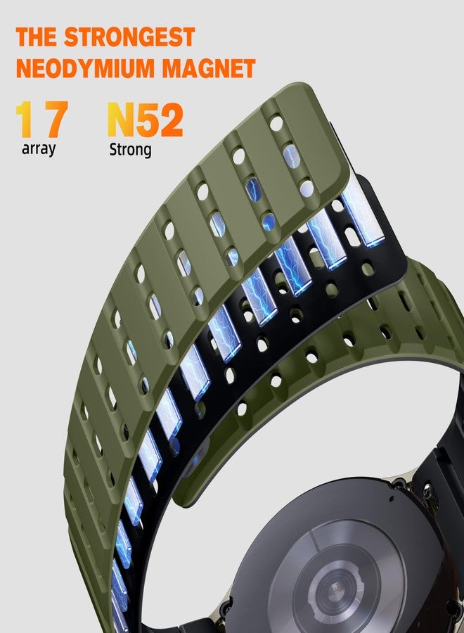 Bandletic Magnetic Strap Compatible with Samsung Galaxy Watch 7 6 5 4 44mm 40mm, Soft Thin Silicone Replacement Bands for Galaxy Watch 6 Classic 43mm 47mm/ 5 Pro 45mm/ 4 Classic 42mm 46mm, 5.9-7.7 - Image 3