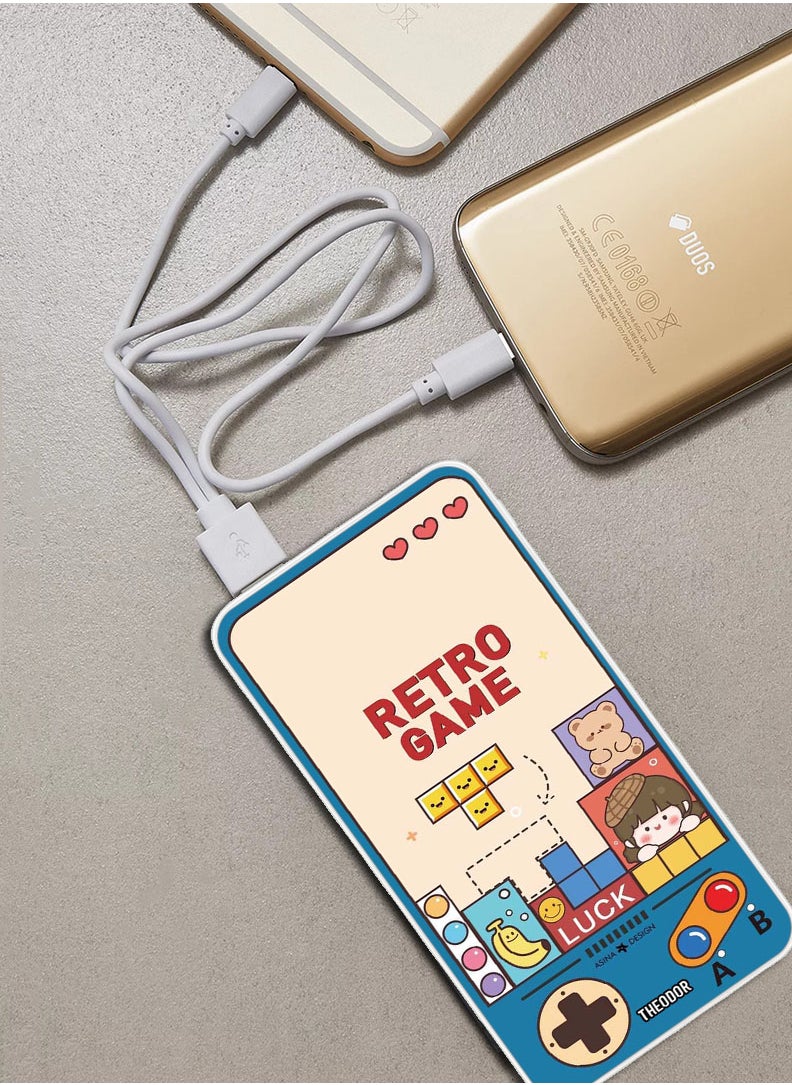 Theodor - 10,000 mAh Super Fast Charging Ultra Compact Power Bank with Quick Charge & Power Delivery, Portable Charger For iPhone and Android Retro Games - Image 1