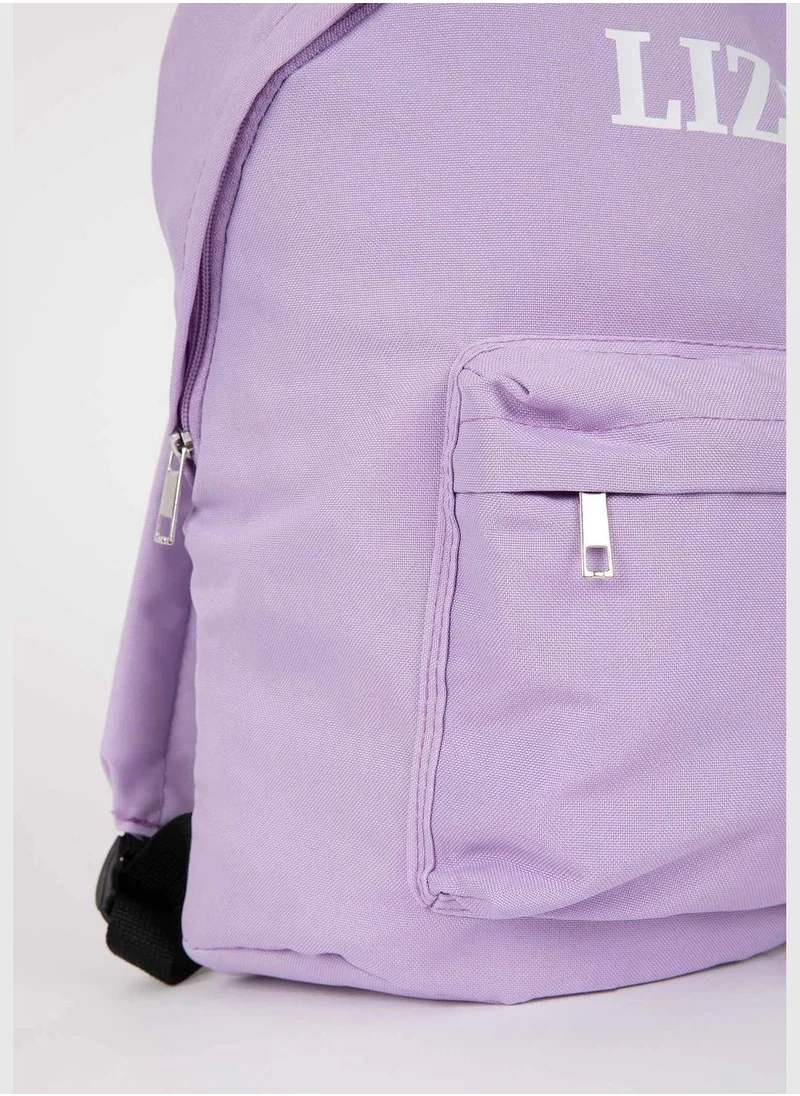 ديفاكتو Black Stitched Slogan Backpack