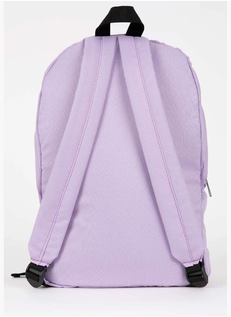 ديفاكتو Black Stitched Slogan Backpack