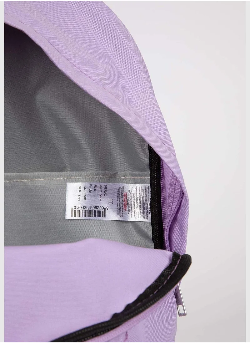 ديفاكتو Black Stitched Slogan Backpack