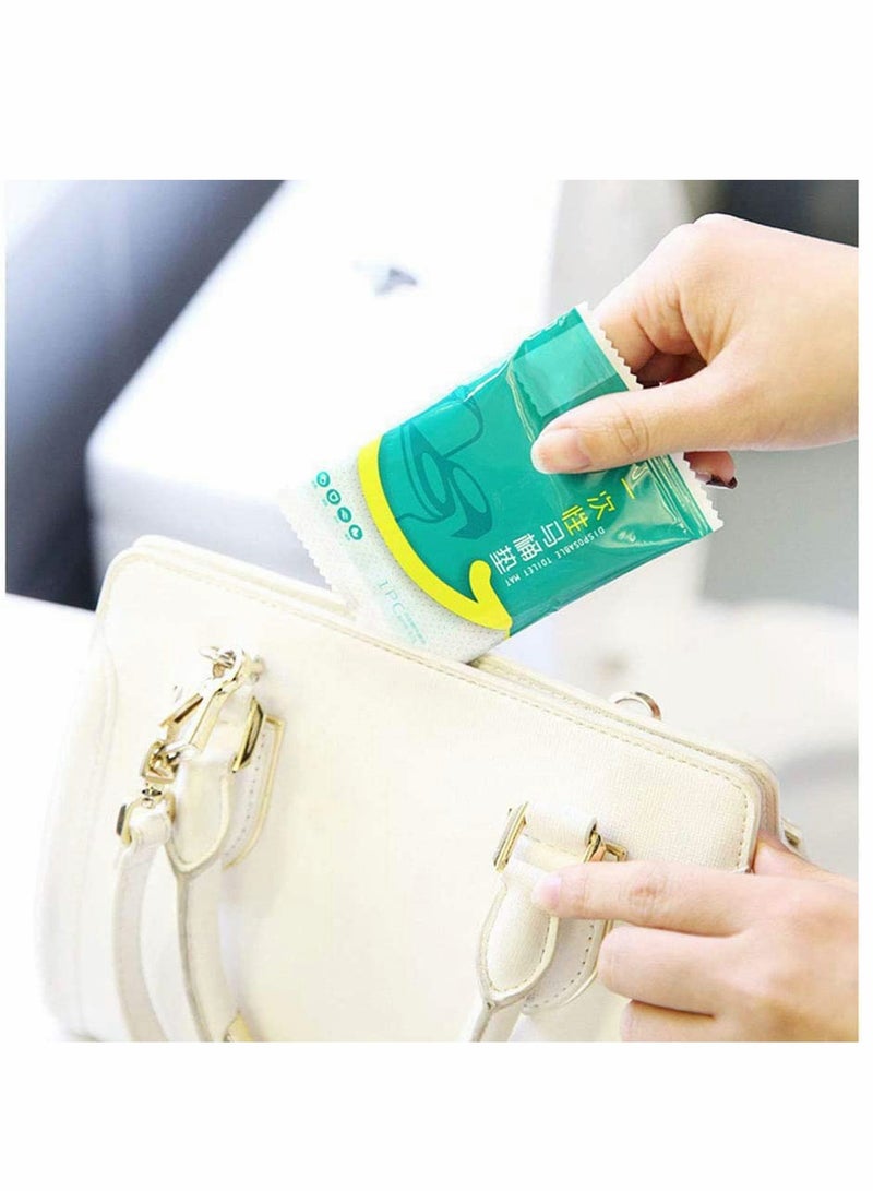 Excefore 50 Pieces Disposable Toilet Seat Covers for Travel Accessories,  Extra Large PE Film Travel Toilet Mats Covers, Independent Packing, Antibacterial Waterproof Portable WC Pad Toilet Mat - Image 3