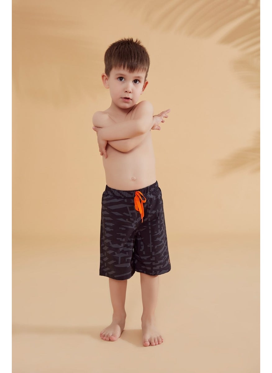 Marina Black Geometric Boy Shorts B2364  - Image 1