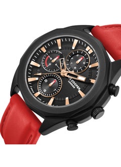 Men's Multi Function Display Watch With Red Silicone Strap - LC07990.658