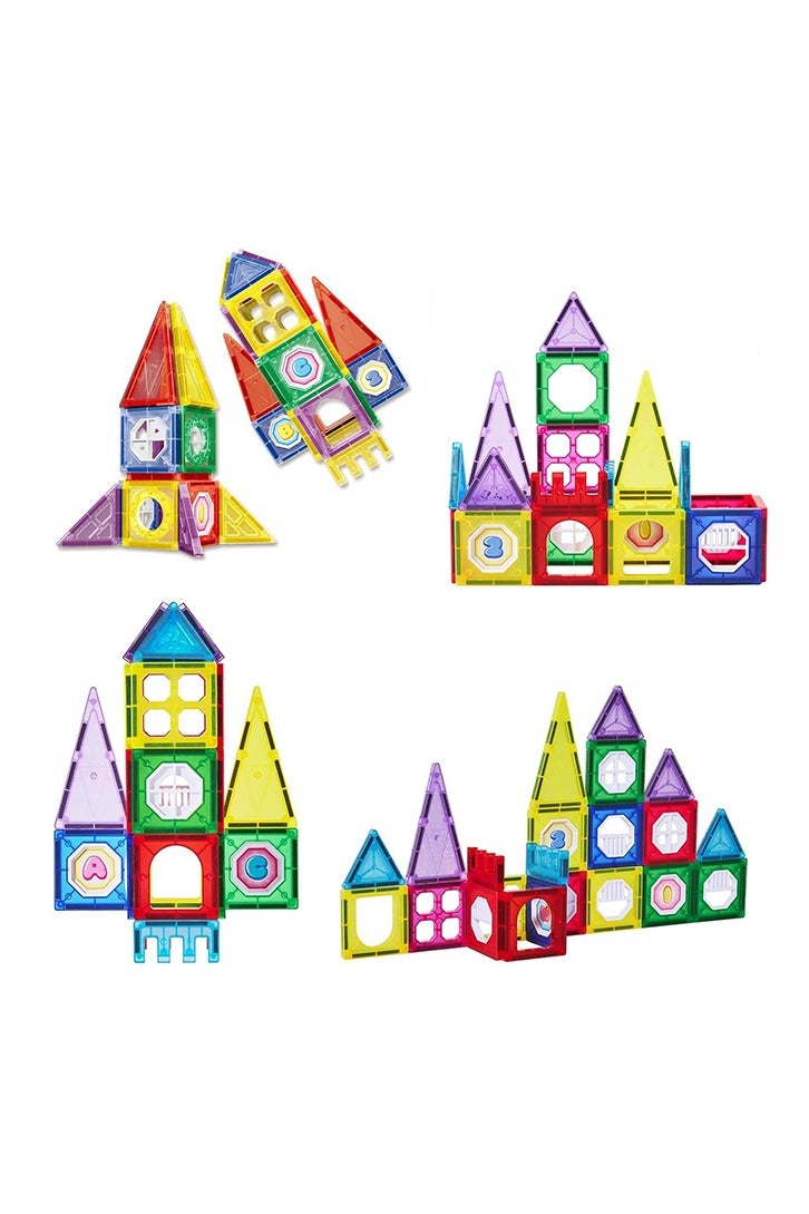 Baybee 34 Pcs 3D Magnetic Tiles Set Toys for Kids toddlers 3+, Building Blocks Construction, Magnitiles, Preschool Sensory Learning Toys, Enlighten Creativity Early Birthday Gifts for Kids Boys Girls - Image 1