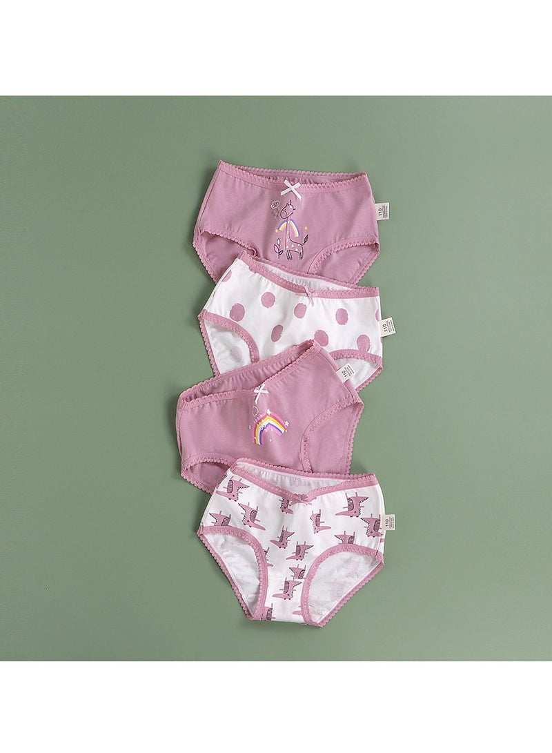 ريدمابليتيك 4 قطع من سراويل داخلية قطنية للبنات على شكل حرف A - Image 1