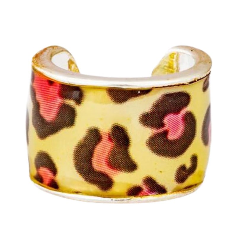 Charmed Stethoscope Charm - Pink Leopard - Gifts for Nurses, Doctors, Veterinarians, Technicians, Surgeons & Healthcare Professionals - Metal Silver 0.5" Ring Charm - Image 1