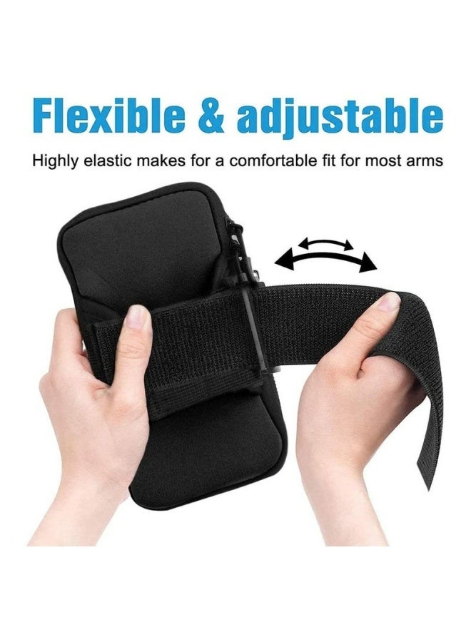 حقيبة ذراع رياضية مقاومة للماء وحامل هاتف للجري وحزام قابل للتعديل وفتحة سماعة رأس وسوار لياقة بدنية للركض واليوغا والمشي لمسافات طويلة والتخييم والصالة الرياضية والرياضات الخارجية والسفر - Image 5