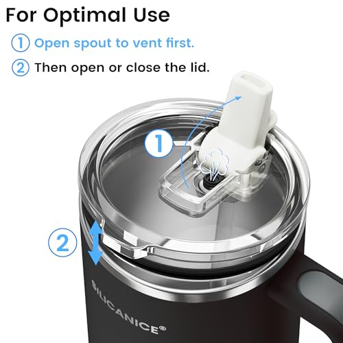 SILICANICE For Travel & Gym – Never Drink from a Moldy Lid Again: 40oz Hygienic Tumbler, 100% Leakproof Lid & Removable Foldable Spout. Reinforced Base, Fits Cup Holders - Black - Image 4