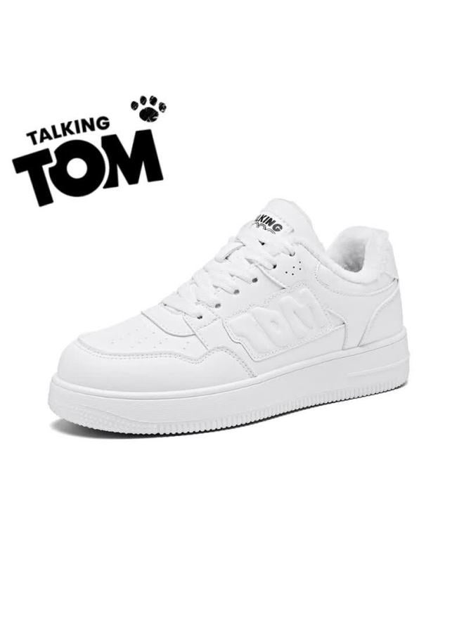 Talkingtom Uni Autumn Winter Fleece-lined Retro Classic Casual Sports Shoes White Fleece Lined Size 44 - Image 3