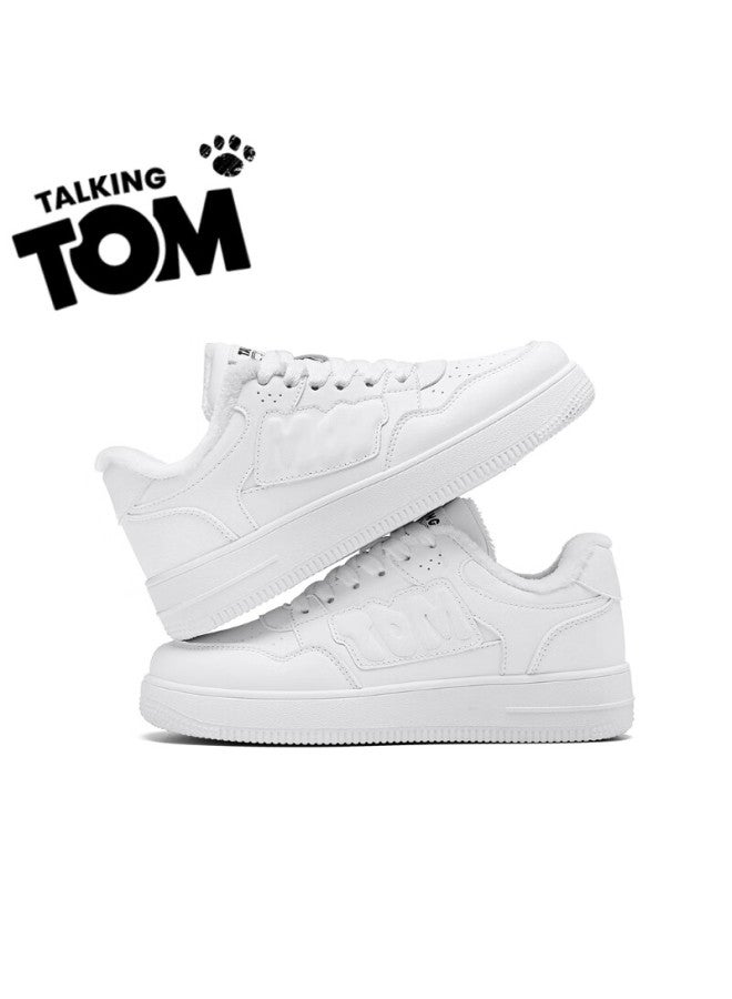 Talkingtom Uni Autumn Winter Fleece-lined Retro Classic Casual Sports Shoes White Fleece Lined Size 44 - Image 1
