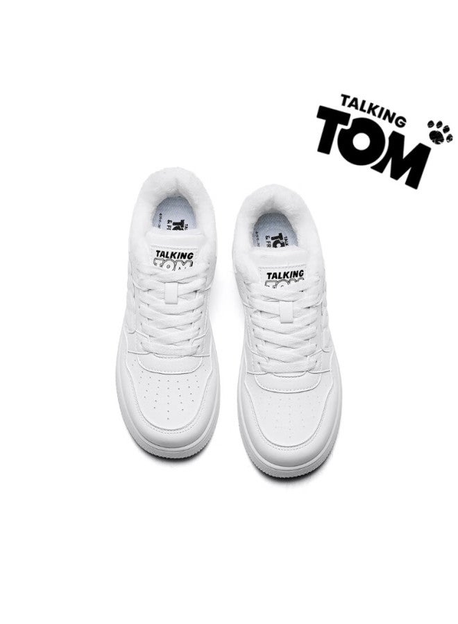 Talkingtom Uni Autumn Winter Fleece-lined Retro Classic Casual Sports Shoes White Fleece Lined Size 44 - Image 2