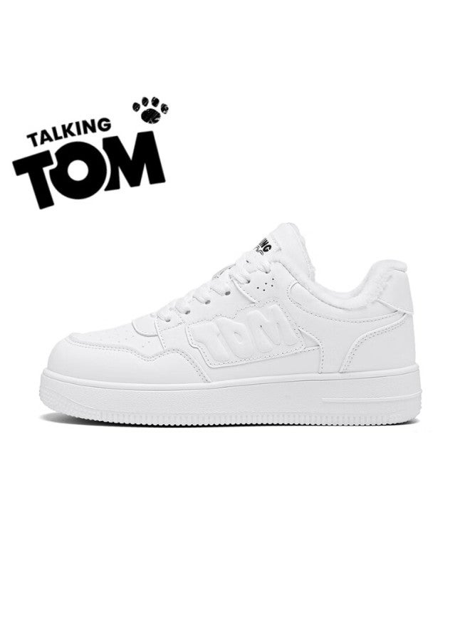 Talkingtom Uni Autumn Winter Fleece-lined Retro Classic Casual Sports Shoes White Fleece Lined Size 44 - Image 4