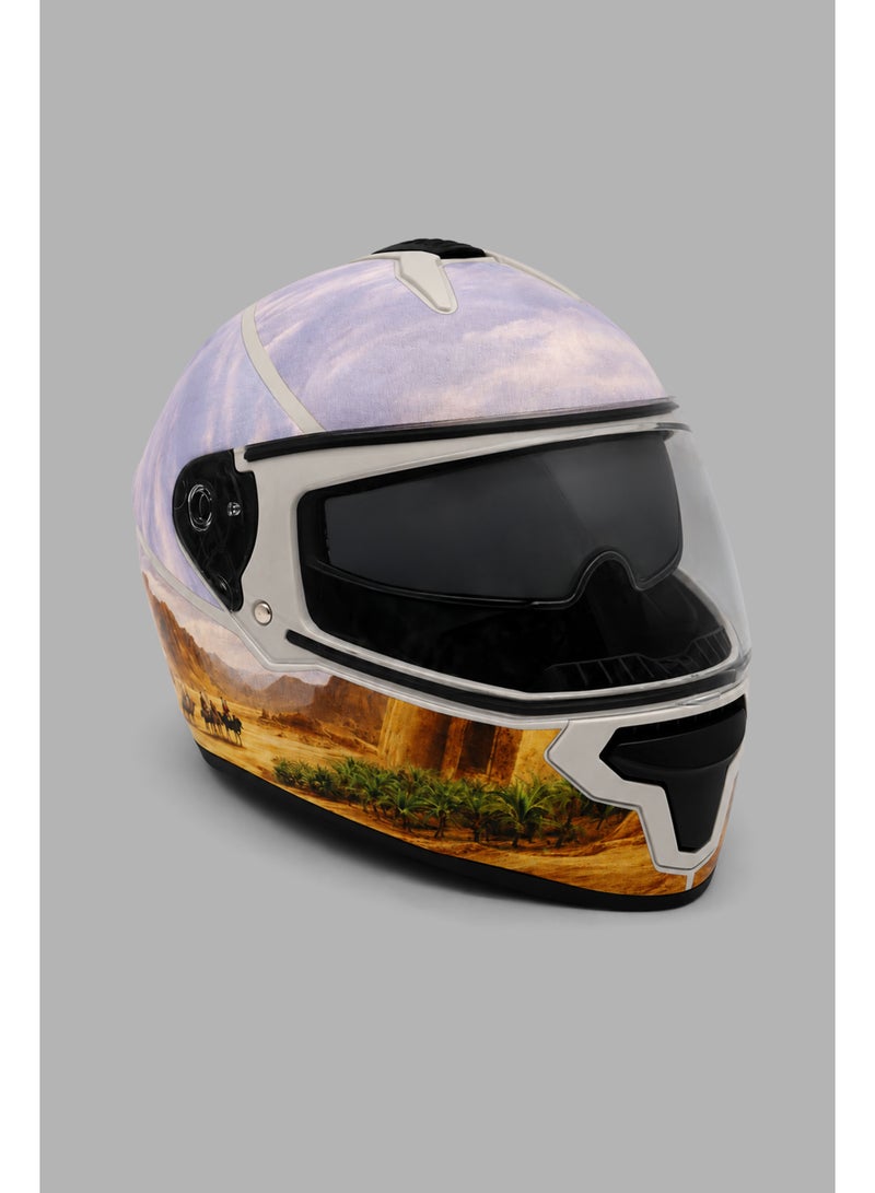 DX Alula Edition Helmet – Desert Art Full-Face Motorcycle Helmet - Image 1