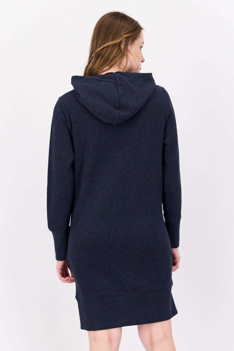 Pepe Jeans Women Brand Logo Hooded Sweater Dress, Dark Grey - Image 3