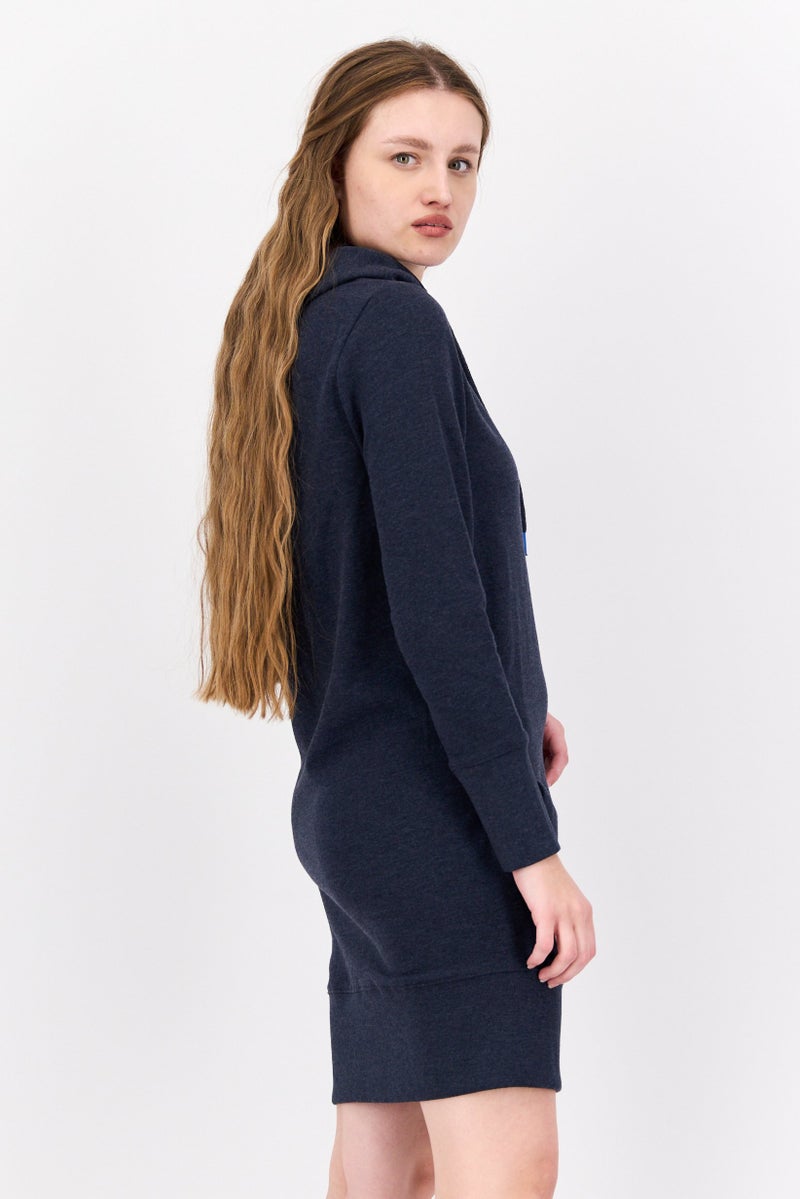 Pepe Jeans Women Brand Logo Hooded Sweater Dress, Dark Grey - Image 2