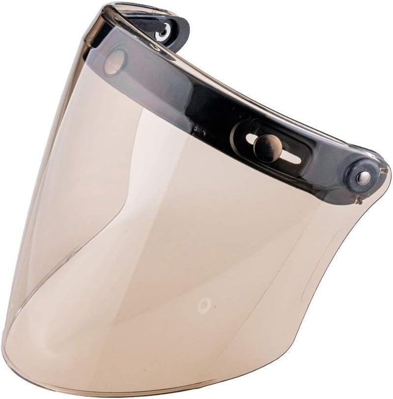 VCOROS Universal 3-Snap Flip Up Visor Shield Lens for Retro Open Face Motorcycle Helmet(Light Black) - Image 1