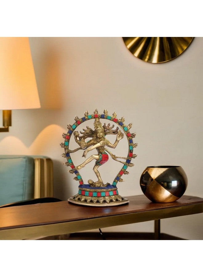 Kartique Colorful Brass Natraj Idol Statue - 8.5 Inches Height - Vibrant Decor and Spiritual Symbol - Image 2