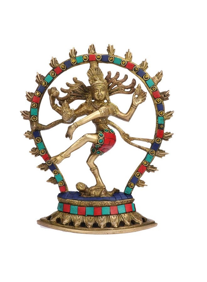 Kartique Colorful Brass Natraj Idol Statue - 8.5 Inches Height - Vibrant Decor and Spiritual Symbol - Image 1