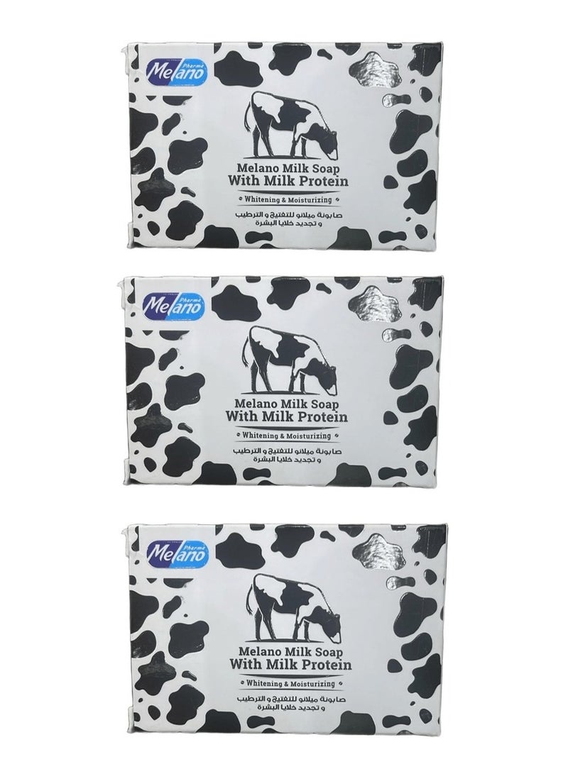 Melano Pharma Three Pieces Of Melano Milk Soap With Milk Protein Whitening And Moisturizing 100x3 g