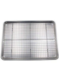Checkered Chef Baking Sheets For Oven Half Sheet Pan With Stainless Steel Wire Rack Set 1Pack Easy Clean Cookie Sheets Aluminum Bakeware  - Image 1