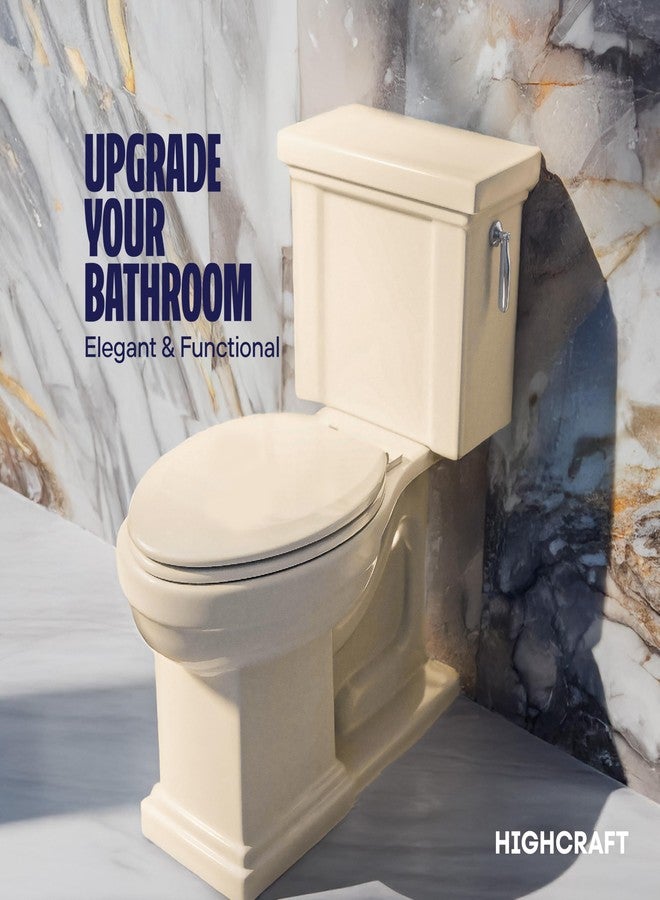 Highcraft B4TSWE Elongated Molded Wood Toilet Seat Slow Close ? Easy Remove ? Adjustable Hinge, Bone - Image 3