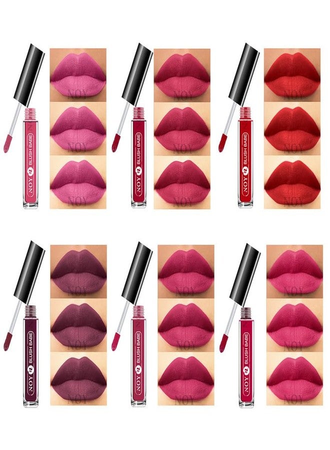 NOY No-Transfer Radiance-100% Waterproof Pure Matte Liquid Lipstick Luminous Finish Multicolors For Women (Pack Of 6) #YN161 - Image 2