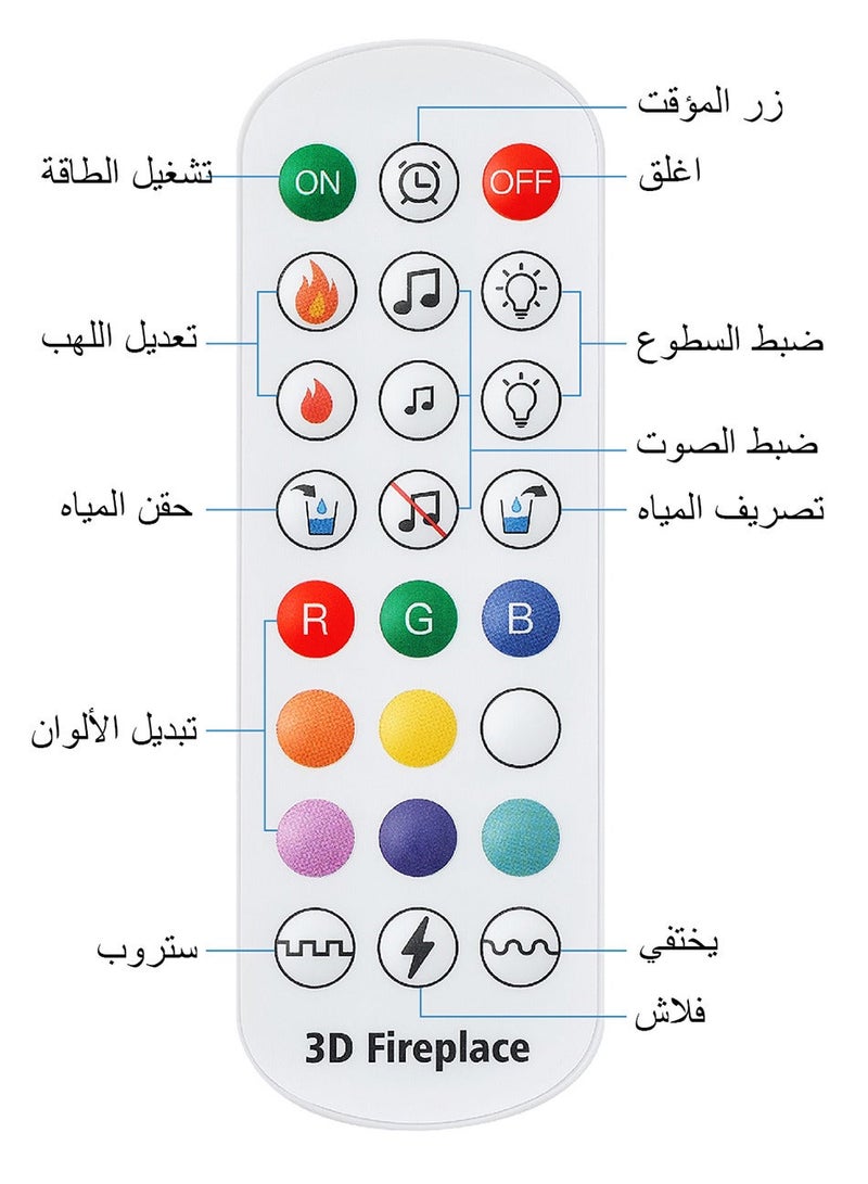 AFLYEVER مدفأة رذاذ بخار الماء كهربائية ثلاثية الأبعاد مع إضاءة ملونة وتحكم ذكي – مرطب هواء منزلي بمحاكاة واقعية للهب - Image 3