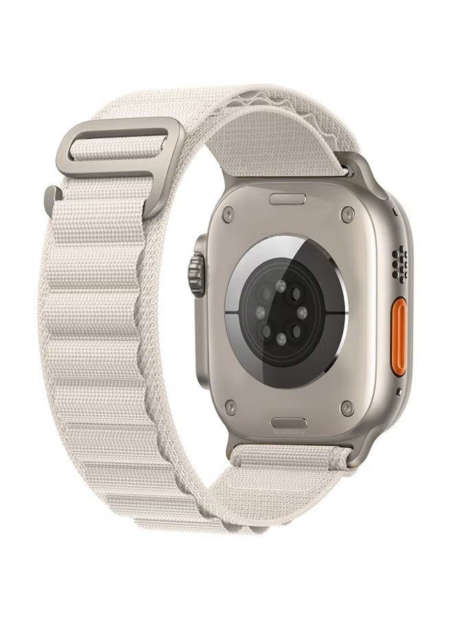 Apple Watch Alpine Loop Band 49mm/45mm/44mm Nylon Woven Sport Strap Compatible with iWatch Series 8/Ultra/7/SE/6/5/4/3/2/1 White - Image 2