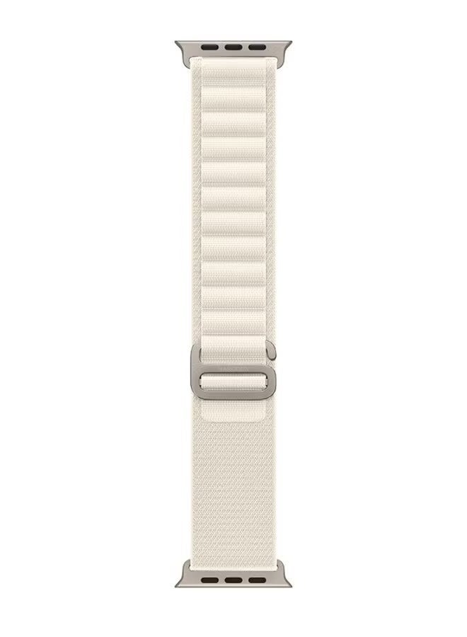 Apple Watch Alpine Loop Band 49mm/45mm/44mm Nylon Woven Sport Strap Compatible with iWatch Series 8/Ultra/7/SE/6/5/4/3/2/1 White - Image 3