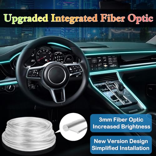 DEHERANE Interior Car LED Strip Lights, RGB 6 in 1 Ambient Lighting Kit with 315 inches Integrated Fiber Optic, 16 Million Colors Car Interior Lights with Wireless APP& Remote Control, Sync to Music - Image 4