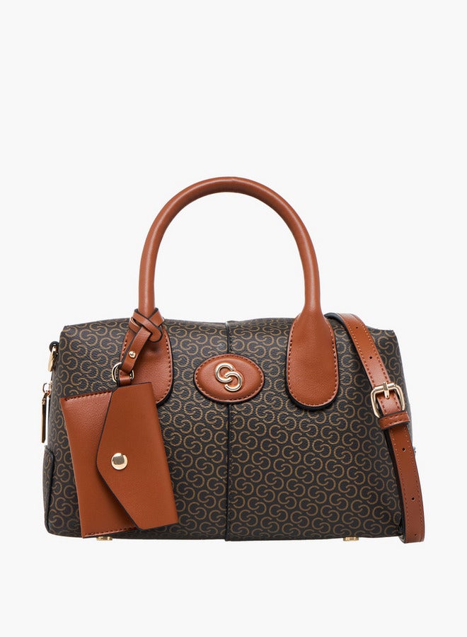 Celeste Monogram Print Tote Bag with Coin Pouch and Zip Closure  - Image 1
