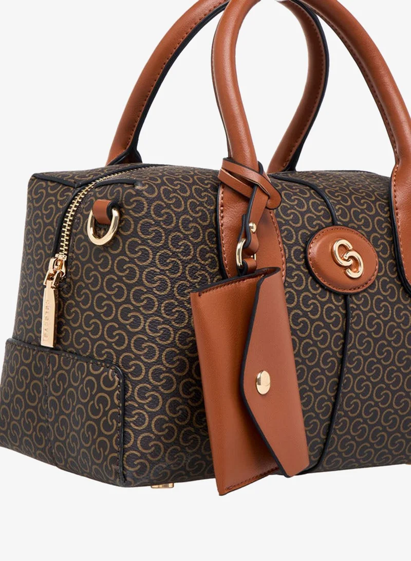 Celeste Monogram Print Tote Bag with Coin Pouch and Zip Closure
