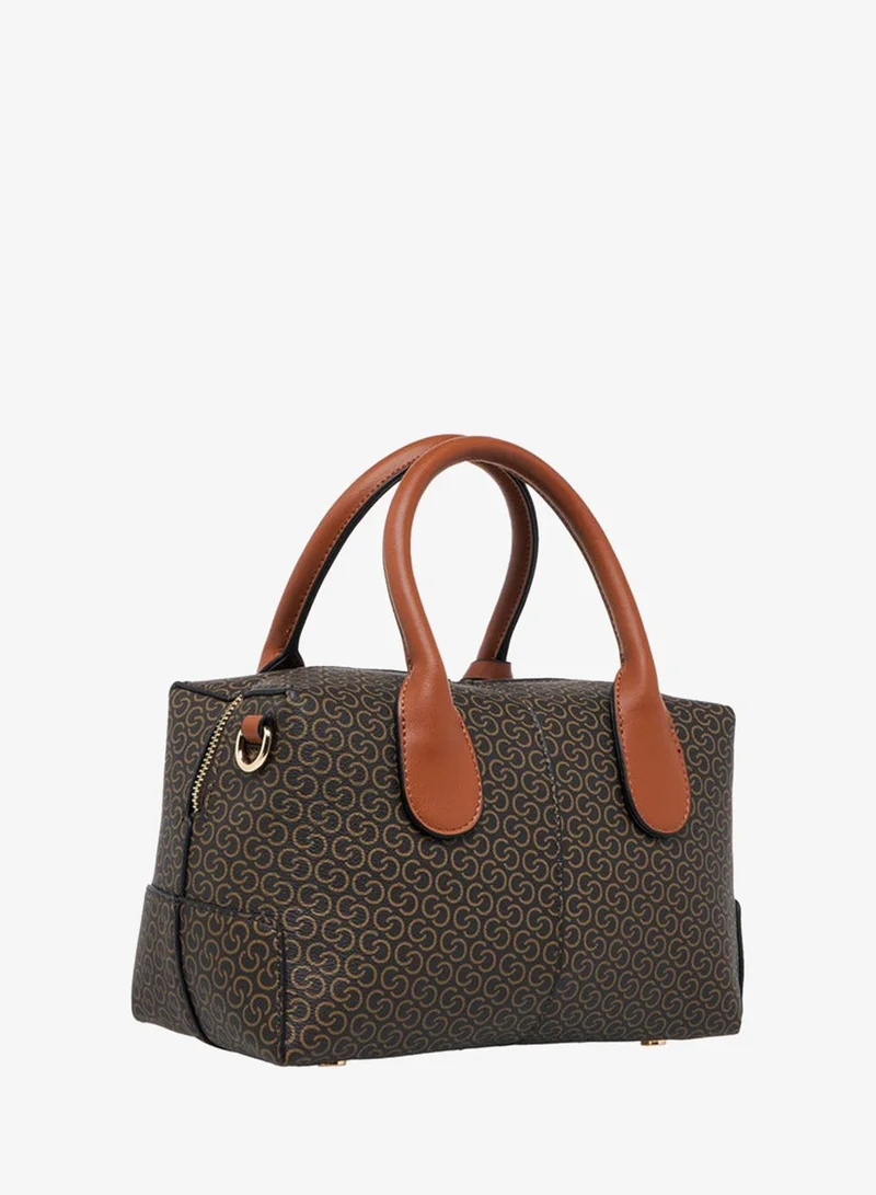 Celeste Monogram Print Tote Bag with Coin Pouch and Zip Closure