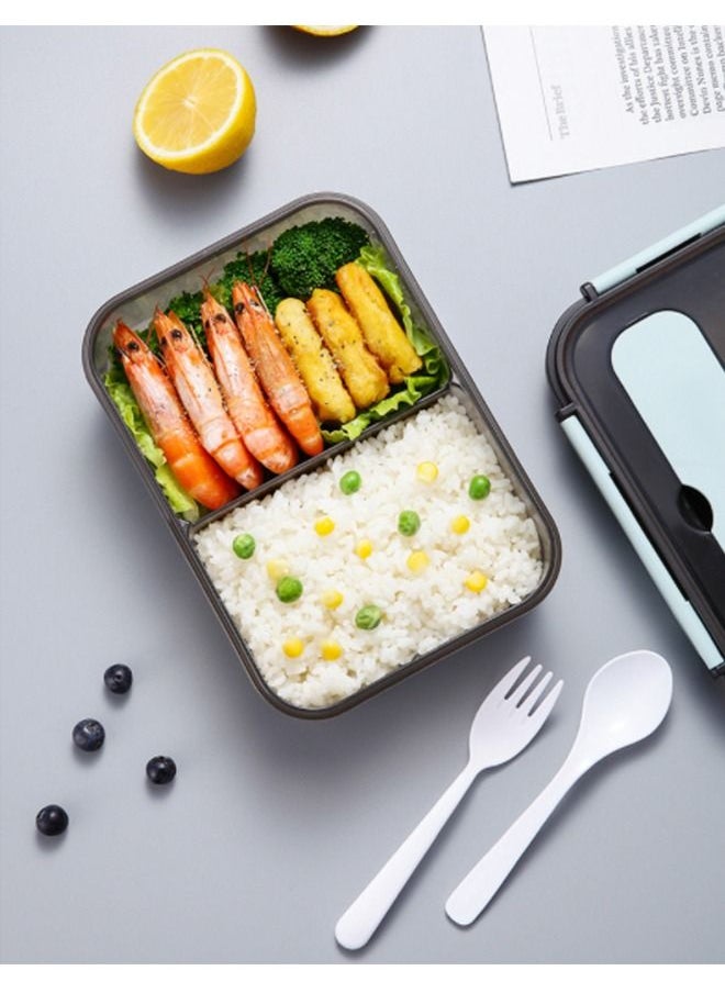 Arabest - Large Capacity Lunch Box - 3 Compartment Lunch Container for Adults and Children, Food Grade Plastic Lunch Box with Spoon and Fork - Image 1