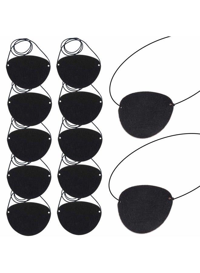 YGDZ Eye Patch, 12pcs Soft Felt Eye Patches for Adults Kids, Adjustable Single Eye Mask for Lazy Eye, Black - Image 1