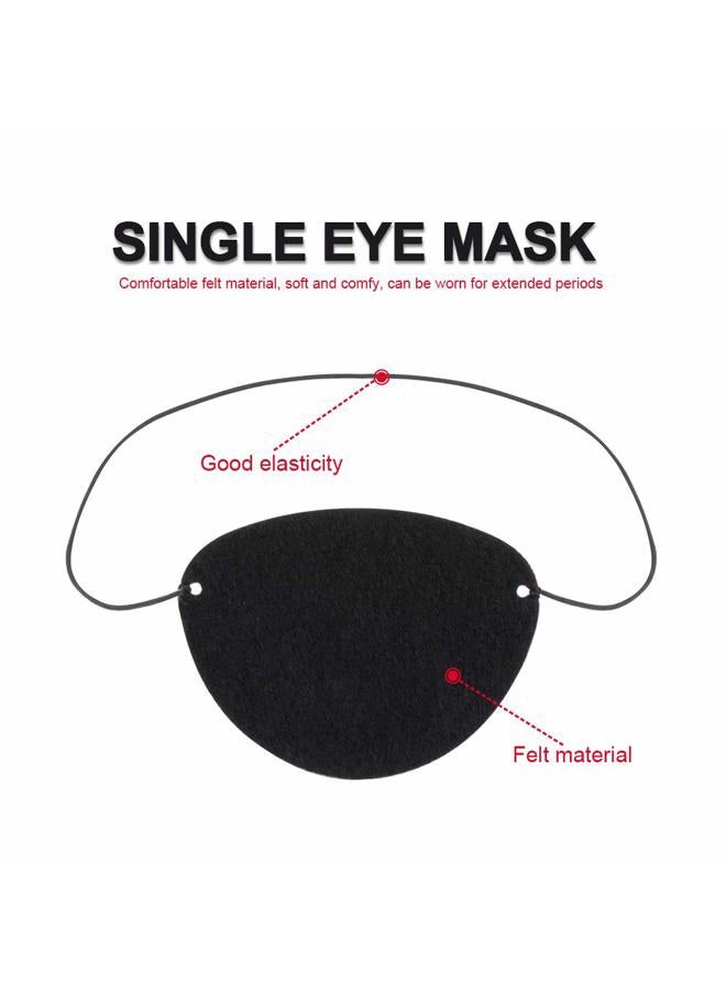 YGDZ Eye Patch, 12pcs Soft Felt Eye Patches for Adults Kids, Adjustable Single Eye Mask for Lazy Eye, Black - Image 2