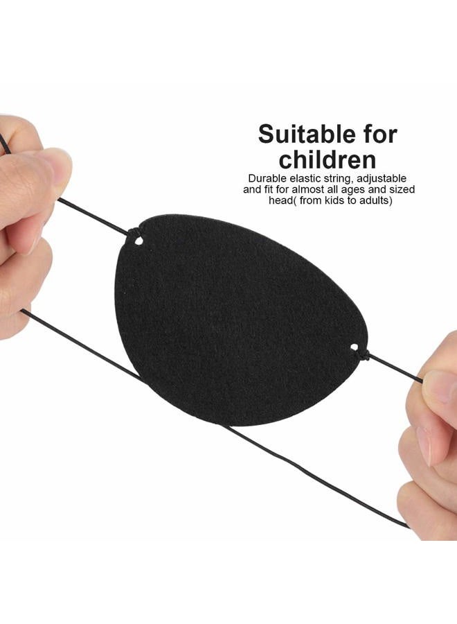 YGDZ Eye Patch, 12pcs Soft Felt Eye Patches for Adults Kids, Adjustable Single Eye Mask for Lazy Eye, Black - Image 3