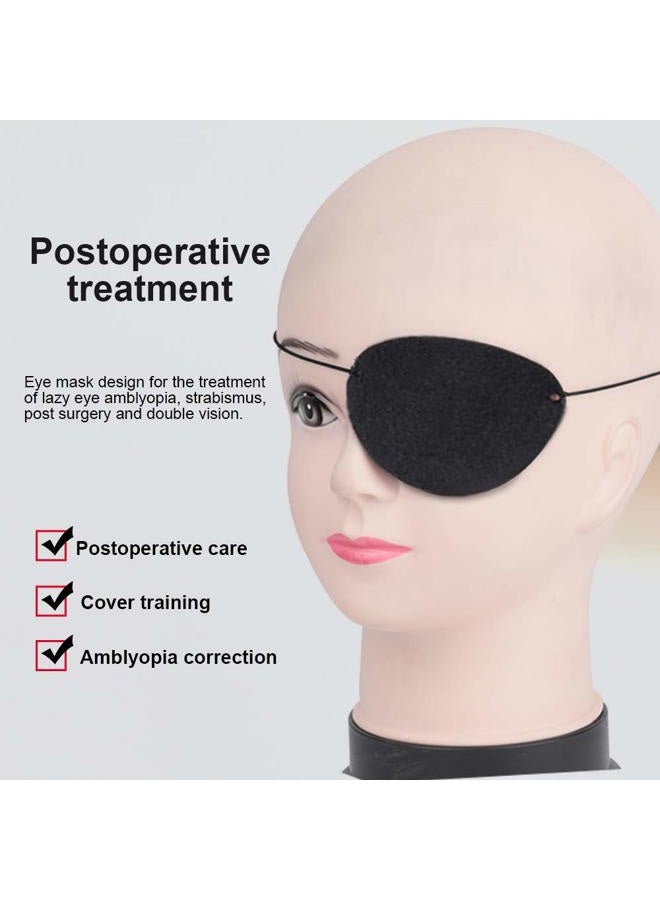 YGDZ Eye Patch, 12pcs Soft Felt Eye Patches for Adults Kids, Adjustable Single Eye Mask for Lazy Eye, Black - Image 4