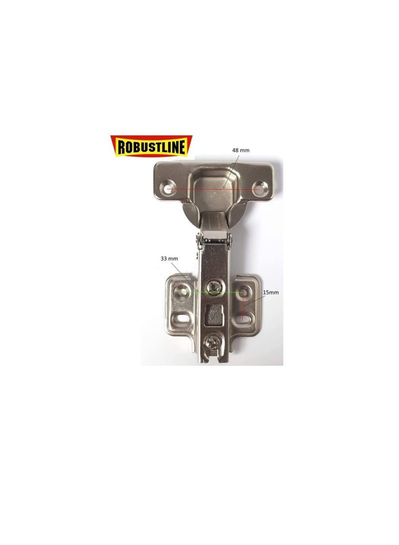 Robustline 110 Degree Angle Adjustable Stainless Steel Cabinet Door Concealed Cabinet Hinge Full Overlay Half Overlay Inset Hinges (8, Half Overlay) - Image 3
