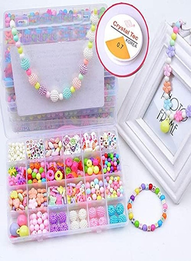 JAY EMPIRE Bracelet Making Kit Children's Jewelry Making Kit - DIY Bracelets, Necklace, Hairband, and Rings Craft Kits - Plastic Beads for Kids Crafts - Birthday Gift,Multicolor (Multicolor 5) - Image 1