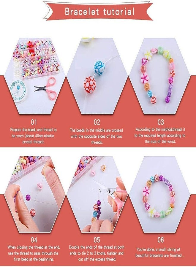 JAY EMPIRE Bracelet Making Kit Children's Jewelry Making Kit - DIY Bracelets, Necklace, Hairband, and Rings Craft Kits - Plastic Beads for Kids Crafts - Birthday Gift,Multicolor (Multicolor 5) - Image 4