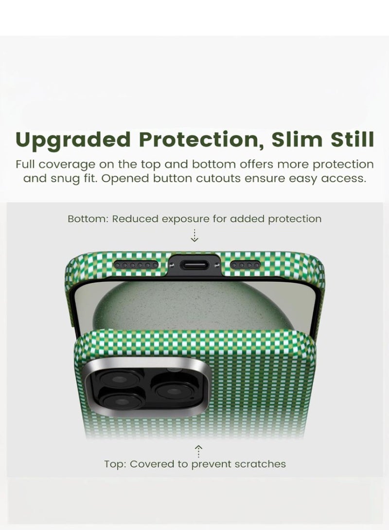 iPhone 16 Pro Max Ultra Slim Case / MagSafe Compatible / 3D Grip Textured / Raised Camera Lip / Drop and Damage Protection - Forest Green
