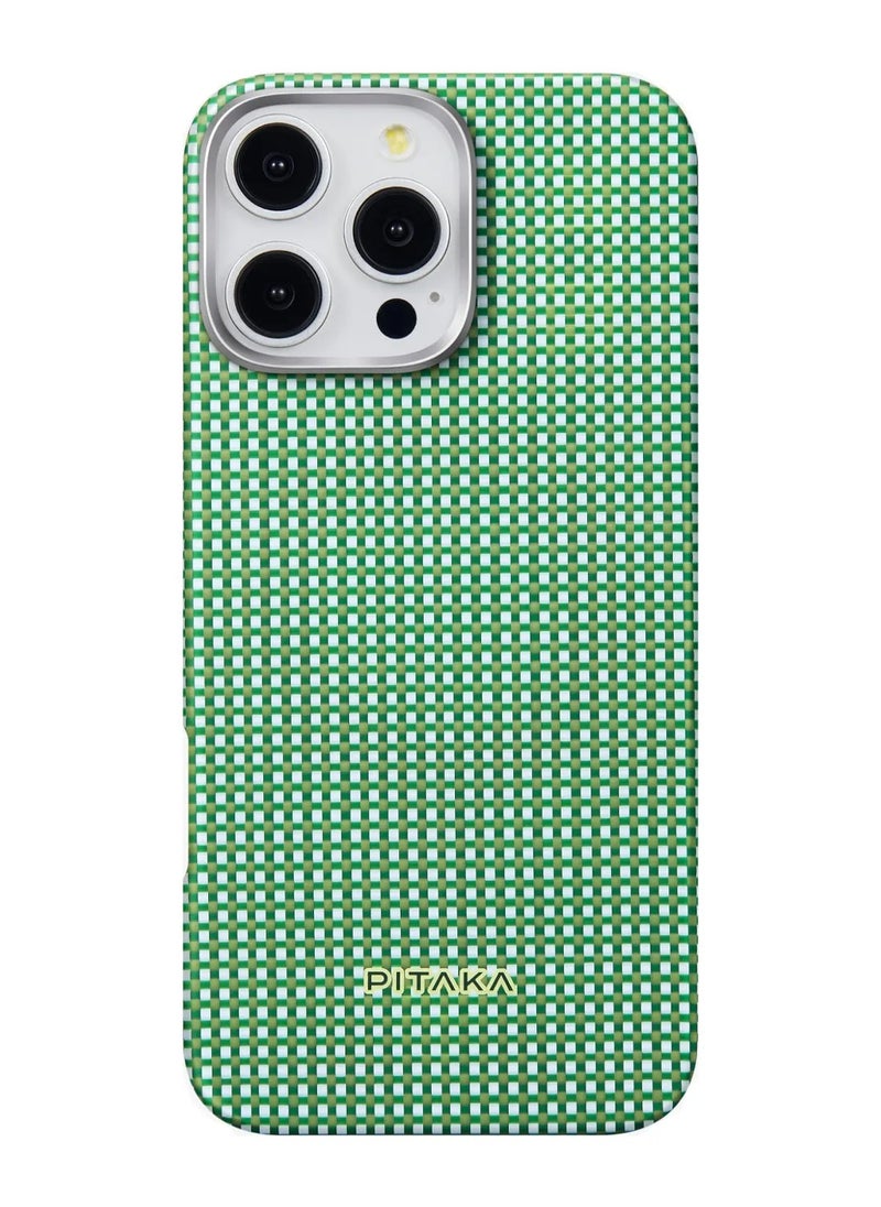 PITAKA iPhone 16 Pro Max Ultra Slim Case / MagSafe Compatible / 3D Grip Textured / Raised Camera Lip / Drop and Damage Protection - Forest Green  - Image 1