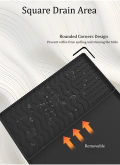 Generic Silicone Coffee Mat with Raised Edges, 61 x 40cm Anti-Slip Coffee Maker Mat for Countertops, Multi-Use Coffee Bar Mat, Dish Drying Mat for Kitchen Cortopsunte,Coffee Bar Accessories,Removable Tray  - Image 4