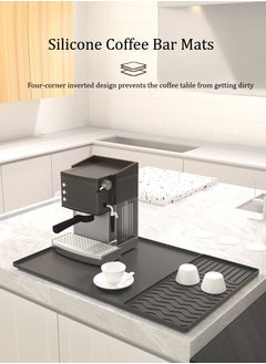 Generic Silicone Coffee Mat with Raised Edges, 61 x 40cm Anti-Slip Coffee Maker Mat for Countertops, Multi-Use Coffee Bar Mat, Dish Drying Mat for Kitchen Cortopsunte,Coffee Bar Accessories,Removable Tray  - Image 1