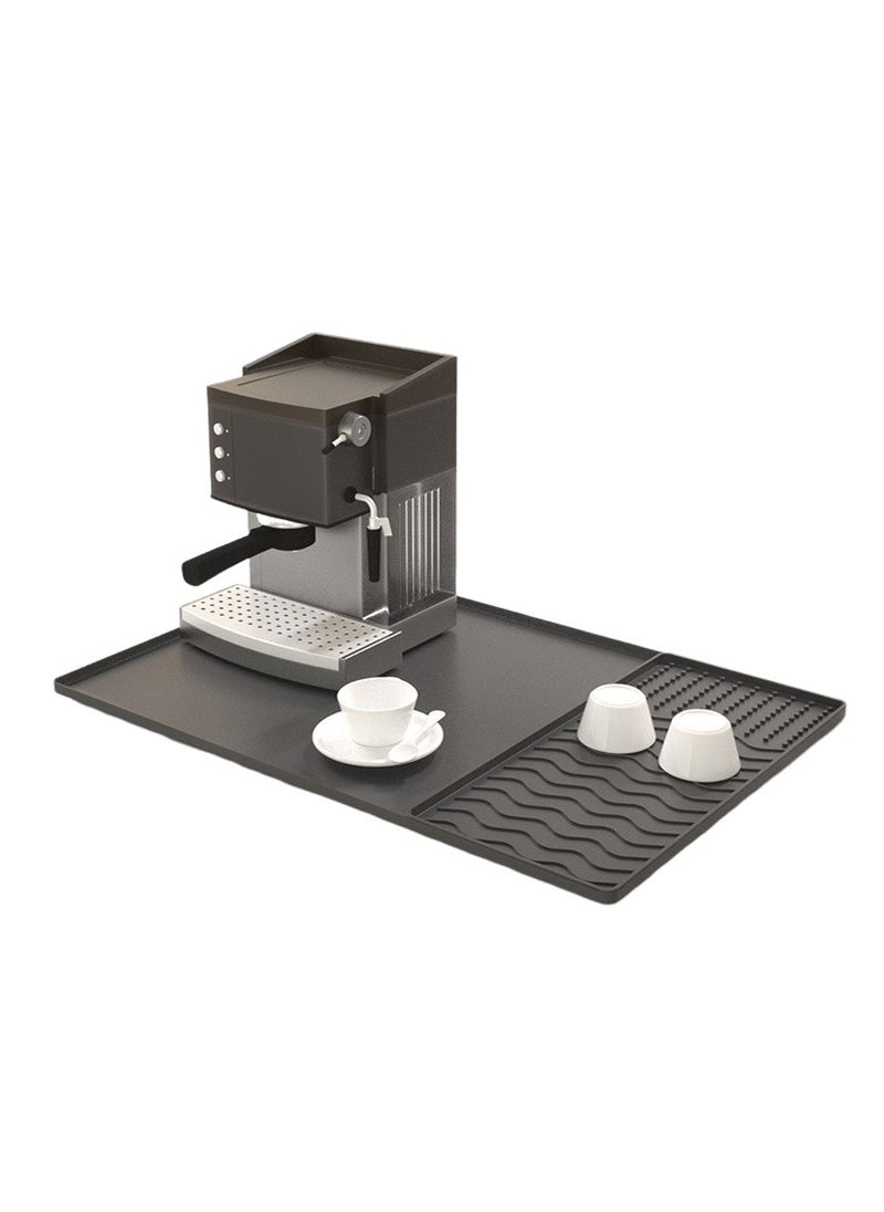 Generic - Silicone Coffee Mat with Raised Edges, 61 x 40cm Anti-Slip Coffee Maker Mat for Countertops, Multi-Use Coffee Bar Mat, Dish Drying Mat for Kitchen Cortopsunte,Coffee Bar Accessories,Removable Tray - Image 1