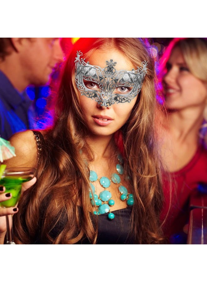 FEQO 48-Piece Vintage Antique Masquerade Masks - Fox, Arrows, Peacock & Little Miss Designs - Black, Gold, Silver & Copper - Adults & Couples - Unisex Adult & Women - Image 5